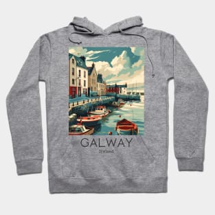 A Vintage Travel Illustration of Galway - Ireland Hoodie